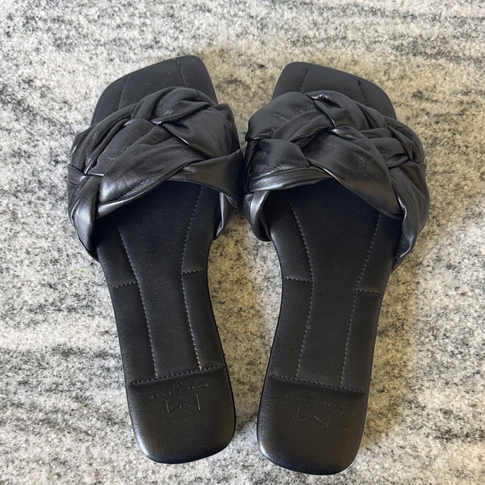 Marc Fisher Black Braided Sandals